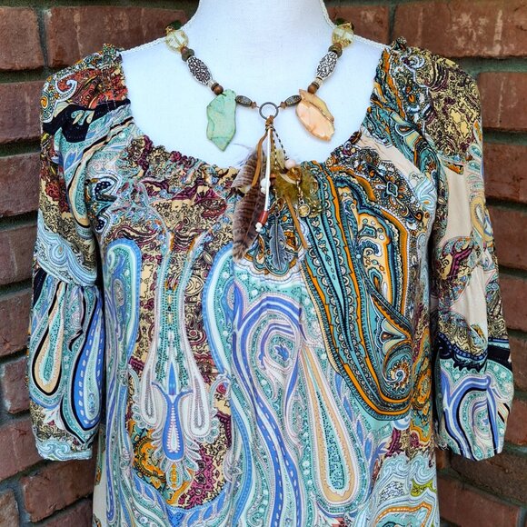 Umgee Brand Dress Paisley Print Size Medium - Picture 5 of 12